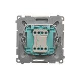 Simon Basic Przycisk pojedynczy zwierny bez piktogramu 10A 250V szybkozłączka srebrny mat BMP1.01/43 KONTAKT