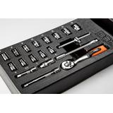 Klucze nasadowe 1/4", zestaw 19 szt., wkładka