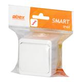 Łącznik natynkowy 10A, 250V, schodowy IP44, SMART, biały