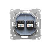 Simon 55 Gniazdo telefoniczne podwójne RJ12 Biały mat