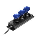 Przedłużacz warsztatowy bryzgoszczelny IP44, 3 gniazda 2P+Z IP44, przewód gumowy, H05RR-F 3x1,5mm2,
