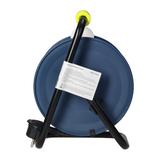 Przedłużacz bębnowy MINI, 4 gniazda 2P+Z, metalowy stojak, polwinit H05VV-F 3x1mm2 , długość 15m, limonkowy OR-AE-1339/L ORNO
