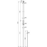 Rura wsporcza fi 50 mm dł. 5000 mm, GFK/Al, z iglicą fi 10 mm o dł. 1000 mm