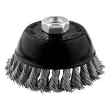 Szczotka druciana doczołowa 100 mm x M14, INOX