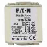 FUSE 63A 690V 1*BN/50 AR UC Wkładka szybka 63A AC 690V rozmiar 1 45x59x51 mm aR IEC 170M3410 EATON