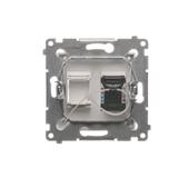 Simon 54 Gniazdo komputerowe pojedyncze RJ45 kategoria 6 z przesłoną przeciwkurzową biały