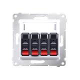 Simon 54 Gniazdo głośnikowe 4-krotne Przekrój przewodów dla wejścia i wyjścia 25 mm2 biały