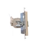 Simon 55 Gniazdo komputerowe podwójne RJ45 kategoria 6 ekranowane z przesłoną przeciwkurzową Szampań