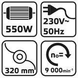 Podkaszarka 550W, 2w1, szerokość koszenia 320mm
