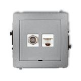 DECO Mechanizm gniazda antenowego poj. typu F (SAT) + gniazda komp. poj. 1xRJ45, kat. 5e, 8-stykowy,