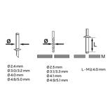 Nitownica do nitów stalowych i aluminiowych 2.4/3.2/4.0/4.8 mm