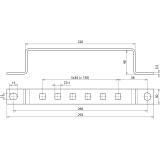 Szyna uziemiająca z otworami 11x11 mm na 6 zacisków, stal nierdzewna NIRO