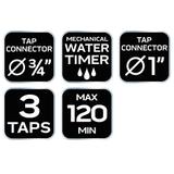 Rozdzielacz trójzaworowy, 2 wyjścia z blokadą, jedno z wyłącznikiem czasowym