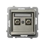 SONATA STAL INOX Gniazdo antenowe typu F podwójne kolor stal inox GPA-2RMF/m/37 OSPEL