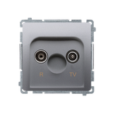 Simon Basic Gniazdo antenowe R-TV zakończeniowe do gniazd przelotowych 1x wejście: 5–862 MHz srebrny