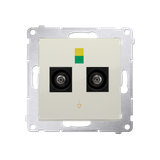 Simon 54 Gniazdo ekwipotencjalne podwójne kremowy