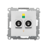 Simon 55 Gniazdo ekwipotencjalne podwójne Jasnoszary mat