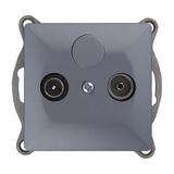 Gniazdo abonenckie "RTV" Pearl, 1,5dbt, GAP-P/K, antracyt