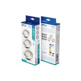 ZESTAW LEDOWY BARRI PLUS, 3X OPRAWA OKRĄGŁA WPUSZCZANA 27 LED 3528SMD, ZIMNY BIAŁY, 230V, 1.5W