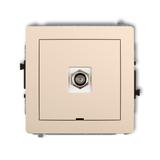 DECO Mechanizm gniazda antenowego pojedynczego typu F (SAT) niklowany, bez pola opisowego beżowy