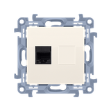 Simon 10 Gniazdo komputerowe pojedyncze RJ45 kategoria 5e krem
