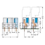 Gniazdo MCS‑MIDI Classic 4‑biegunowe jasnoszare raster 7,5mm 722‑734 /50szt./ WAGO