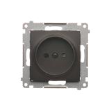 Simon 54 Gniazdo bez uziemienia z przesłonami 16A z. śrub. brąz mat
