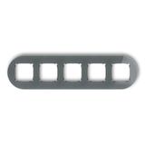 ICON Ramka uniwersalna pięciokrotna okrągła - efekt szkła (ramka: grafitowa; spód: czarny) grafitowy