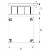 VP-41 Puszka n/t 98x98x42mm IP55 12-wl dł.gum. popiel VP 041-03 61.139 OPATÓWEK