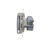 Simon 54 Gniazdo IP44 bez uszczelki 16A z. śrub. klapka transp. srebrny mat *Wymagana uszczelka ramk