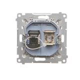 Simon 55 Gniazdo antenowe typu /F/+RJ45 kat.6 Szampański mat