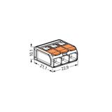 Szybkozłączka z dźwignią 3x 0,5‑6mm2 transparentna / pomarańczowa 221‑613 /30szt./ WAGO