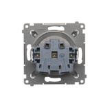 Simon 54 Gniazdo z/u i przesłonami 16A szybkozłączka srebrny mat