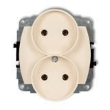 TREND Mechanizm gniazda podwójnego do ramki poziomej bez uziemienia 2x2P (przesłony torów prądowych)