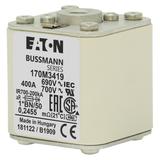 FUSE 400A 690V 1*BN/50 AR UC Wkładka szybka 400A AC 690V rozmiar 1 45x59x51 mm aR I 170M3419 EATON