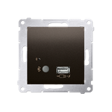 Simon 54 Odbiornik Bluetooth z ładowarką USB brąz mat