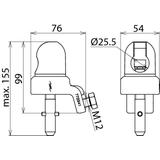 Zacisk kołpakowy zwykły, 25-150 mm2, fi 25 mm, trzpień z poprz. kołkiem