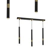 lampa wisząca Monza 3xG9 czarno/złota MLP6334 Milagro