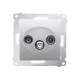 Simon 54 Gniazdo antenowe R-TV-SAT przelotowe srebrny mat