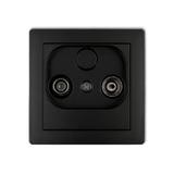 DECO Mechanizm gniazda abonenckiego RTV przelotowego 15dB czarny mat