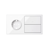 Simon 100 Panel 2-krotny: gniazdo+2 klawisze biały