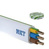 Przewód instalacyjny NKT instal PLUS YDYp żo 3x2,5mm2 biały 450/750V płaski /100m/ NKT