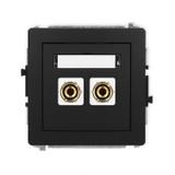 DECO Mechanizm gniazda głośnikowego pojedynczego (typu banan - czerwony i czarny, pozłacany, 4 mm2,