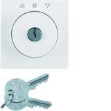 Q.x Płytka czołowa z zamkiem do łącznika żaluzjowego na klucz, biały aksamit