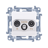 Simon 10 Gniazdo antenowe R-TV-DATA 1x wejście: 5-862 MHz biały
