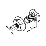 Śruba złbem grzybkowym + nakrętka ząbkowana SGKFM6x12 (STD)