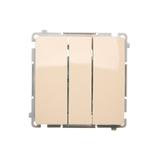 Simon Basic Przycisk potrójny z podświetleniem LED 10A szybkozłączka beż