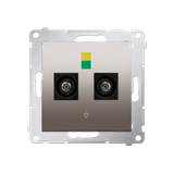 Simon 54 Gniazdo ekwipotencjalne podwójne złoty mat