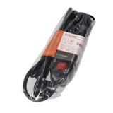 Przedłużacz 3-krotny 2P+Z (Schuko), z wyłącznikiem, 1,5m H05VV-F 3x1,5mm2, Imax=16A, płaska wtyczka,