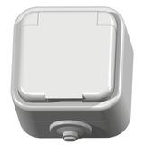 DELFINA Gniazdo pojedyncze z uziemieniem wieczko w kolorze wyrobu - kolor biały